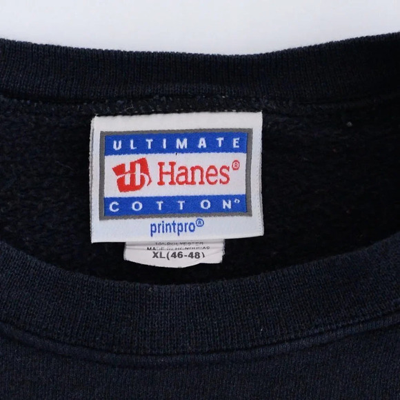Vintage Hanes Black Ross Crewneck Sweater Size XL - Picture 10 of 11